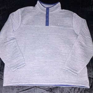 Vineyard Vines Quilted 1/4 Button Pull Over Fleece Men’s 2XL Gray